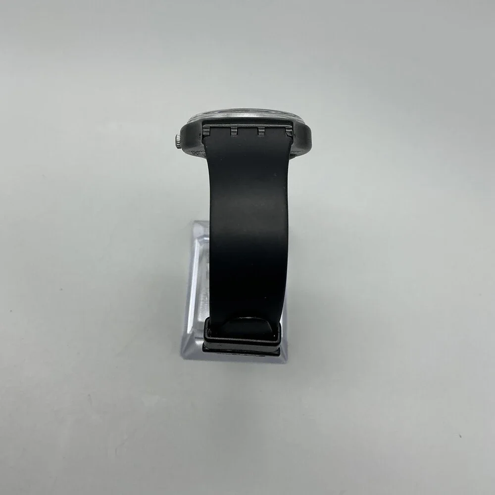 Vintage Swatch Mens Watch 34mm Once Again GB743 Black Day Date Swiss 1999